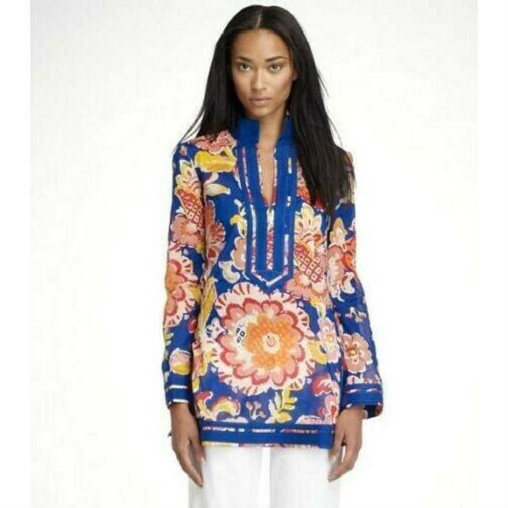 Tory Burch Women's Wildflower Tunic Top Size 10